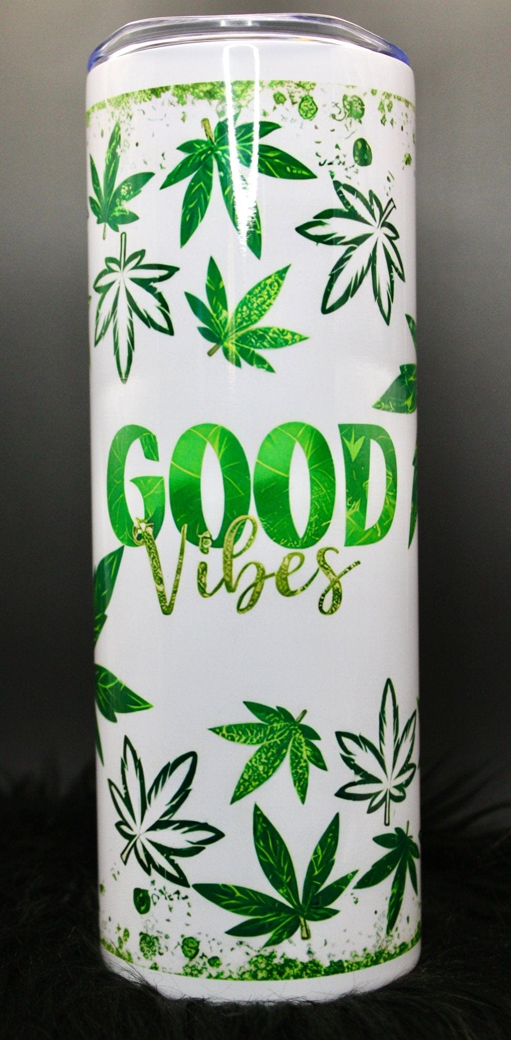 DillyDog Creations wrapin Skinny Tumbler / Good Vibes