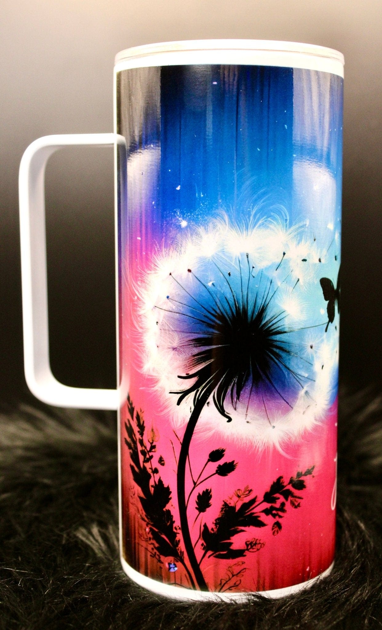 DillyDog Creations wrapin Skinny Tumbler / Just Breathe ( shown in 16oz with handle )