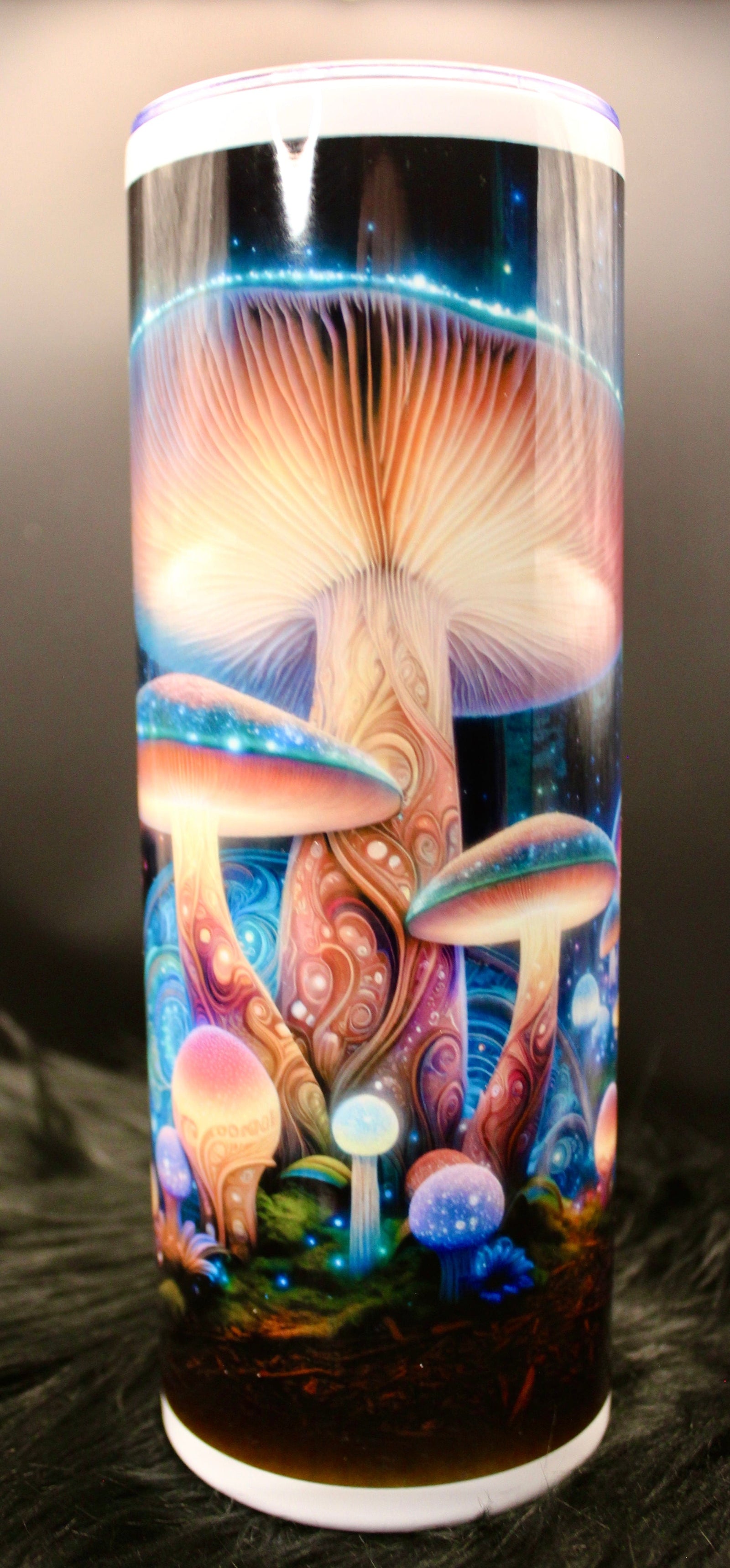 DillyDog Creations wrapin Skinny Tumbler / Magic Mushroom