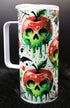 DillyDog Creations wrapin Skinny Tumbler / Poison Apples ( shown in 16oz with handle )