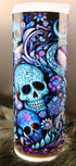 DillyDog Creations wrapin Skinny Tumbler / Purple Sugar Skull