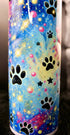 DillyDog Creations wrapin Skinny Tumbler / Rainbow Galaxy Paws