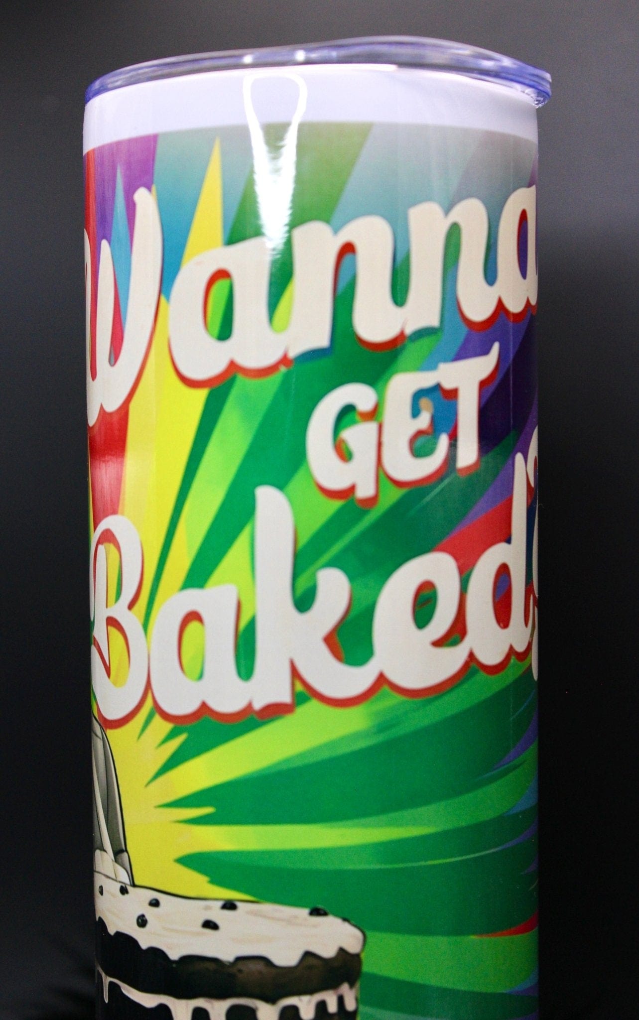 DillyDog Creations wrapin Skinny Tumbler / Wanna Get Baked